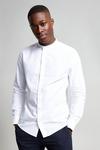 Burton Long Sleeve Grandad Collar White Oxford Shirt thumbnail 2