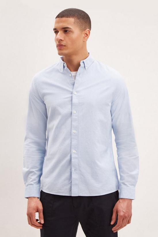Burton Blue Long Sleeve Oxford Shirt 1