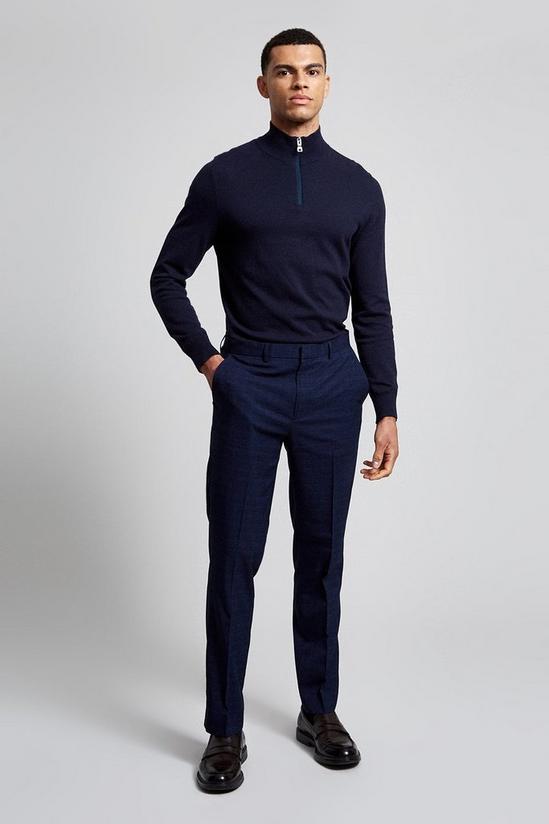 Burton Slim Fit Navy Tonal Grindle Suit Trousers 1