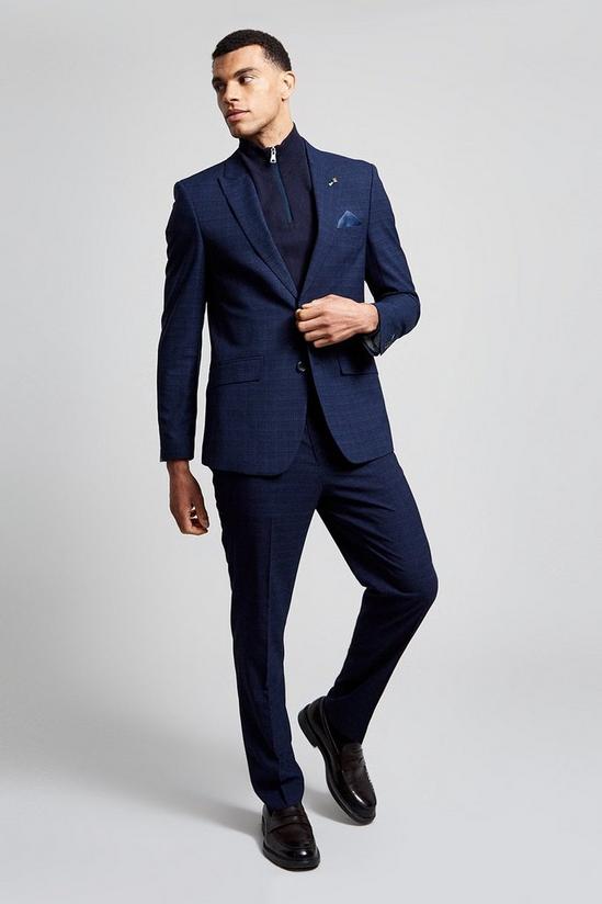 Burton Slim Fit Navy Tonal Grindle Suit Trousers 2