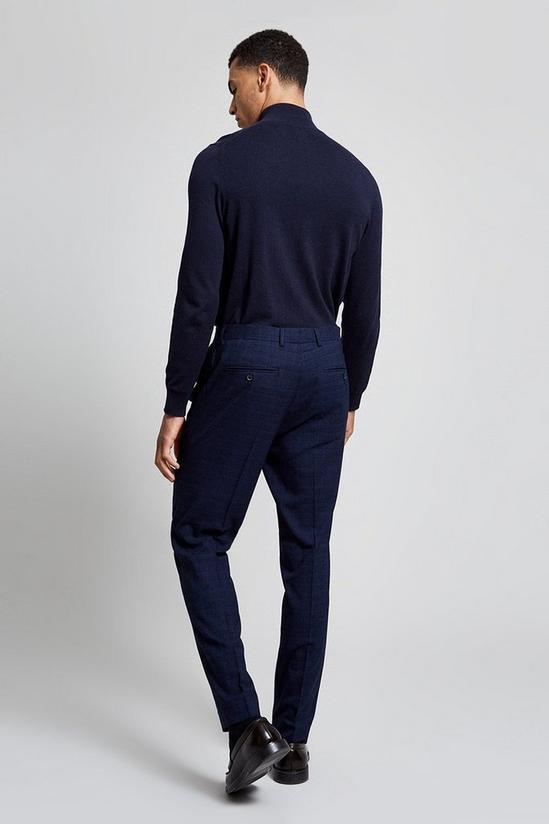 Burton Slim Fit Navy Tonal Grindle Suit Trousers 3