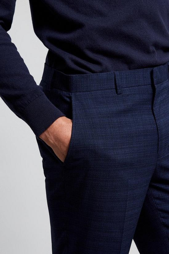 Burton Slim Fit Navy Tonal Grindle Suit Trousers 4