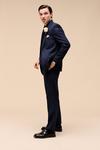 Burton Slim Fit Navy Textured Suit Trousers thumbnail 2