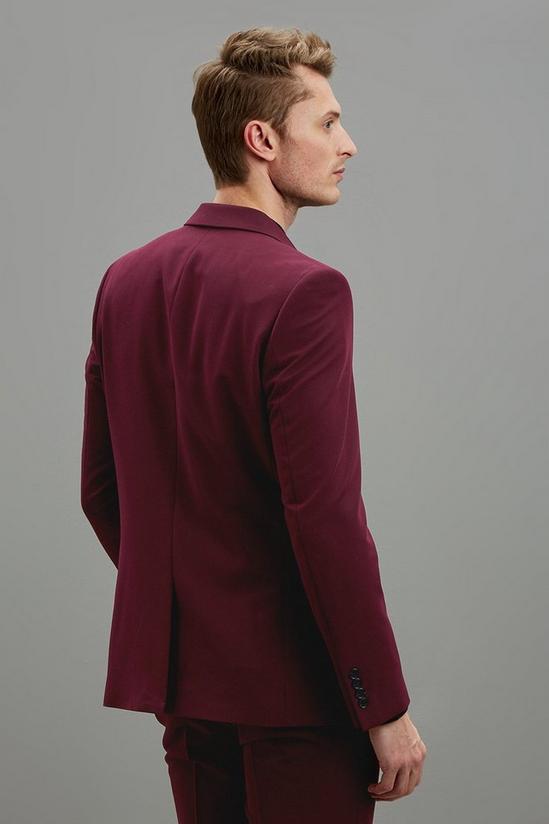 Burton Skinny Fit Burgundy Bi-Stretch Suit Jacket 3