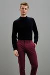 Burton Skinny Fit Burgundy Bi-Stretch Suit Trousers thumbnail 2
