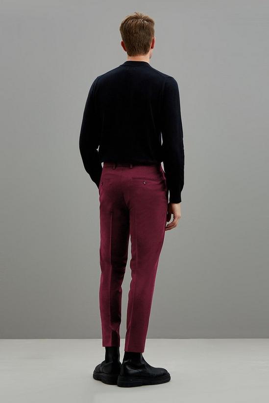 Burton Skinny Fit Burgundy Bi-Stretch Suit Trousers 3