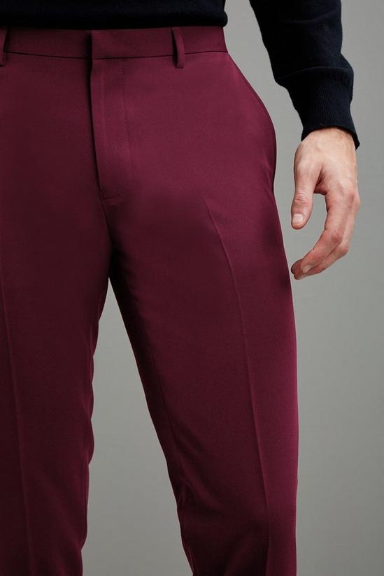Burton Skinny Fit Burgundy Bi-Stretch Suit Trousers 4
