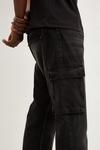 Burton Loose Tapered Fit Washed Grey Cargo Jeans thumbnail 4