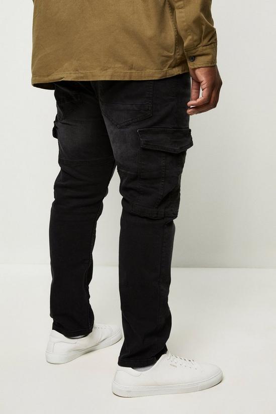 Burton Plus Slim Washed Black Cargo Jeans 3