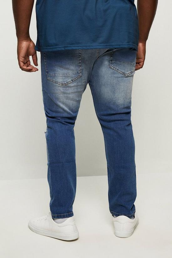 Burton Plus Slim Mid Blue Rip Jeans 3