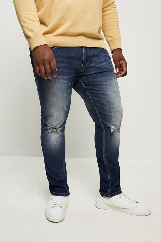 Burton Plus Skinny Mid Blue Rip Jeans 1