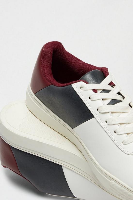 Burton White Trainers With Colour Block Detail 3