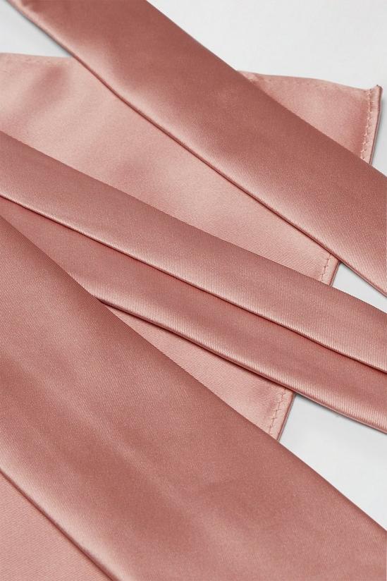 Burton Rose Pink Sateen Tie And Pocket Square Set 2