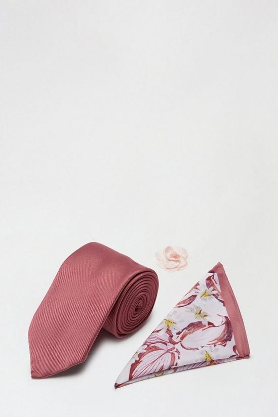 Burton Pink And Floral Three Piece Tie Set 1