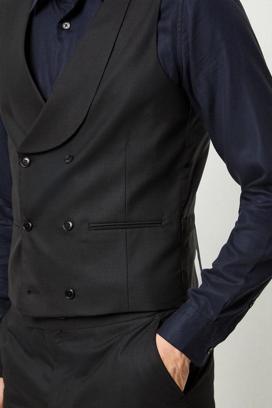 Burton 1904 Slim Fit Black Double Breasted Suit Waistcoat 6