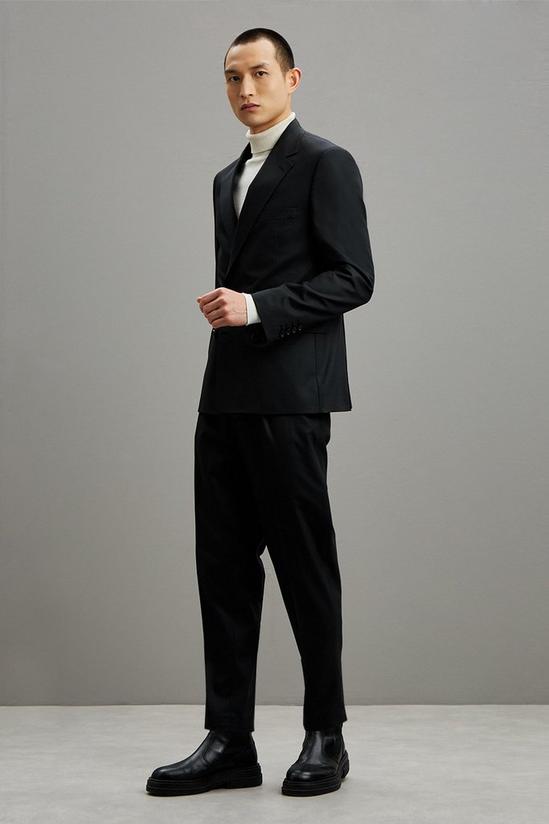 Burton 1904 Slim Fit Black Double Breasted Suit Jacket 2