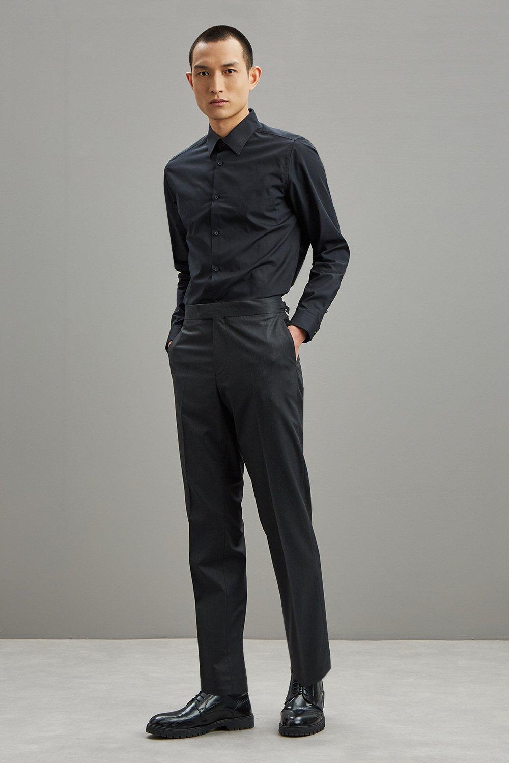 Mens Tailored Fit 1904 Charcoal Suit Trousers