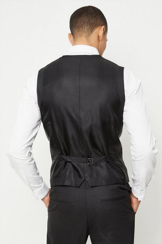 Burton Slim Fit Charcoal 1904 Double Breasted Suit Waistcoat 3