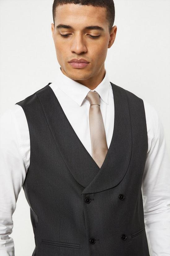 Burton Slim Fit Charcoal 1904 Double Breasted Suit Waistcoat 5