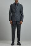 Burton 1904 Slim Fit Charcoal Double Breasted Suit Jacket thumbnail 1