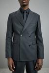 Burton 1904 Slim Fit Charcoal Double Breasted Suit Jacket thumbnail 4