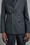 Burton 1904 Slim Fit Charcoal Double Breasted Suit Jacket thumbnail 6