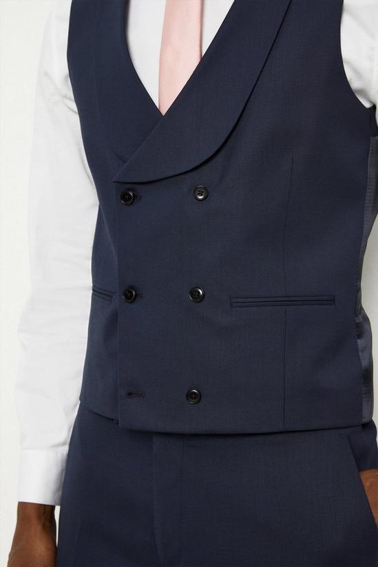 Burton 1904 Slim Fit Navy Double Breasted Suit Waistcoat 5