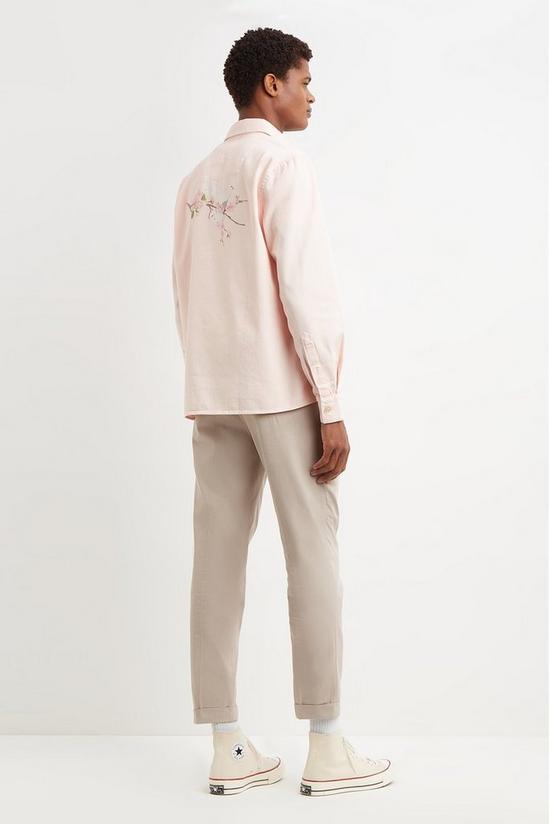 Burton Pink Laundered Overshirt With Embroidery 3