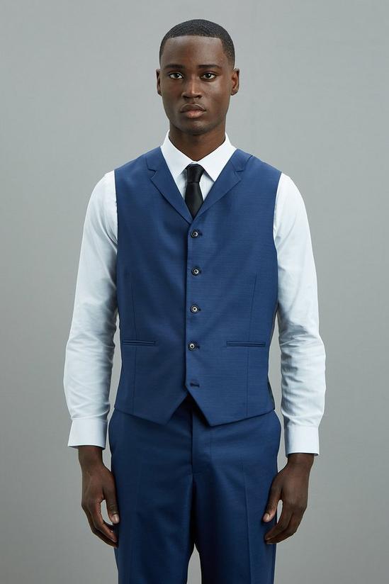 Burton 1904 Tailored Fit Blue Single Breasted Suit Waistcoat 1