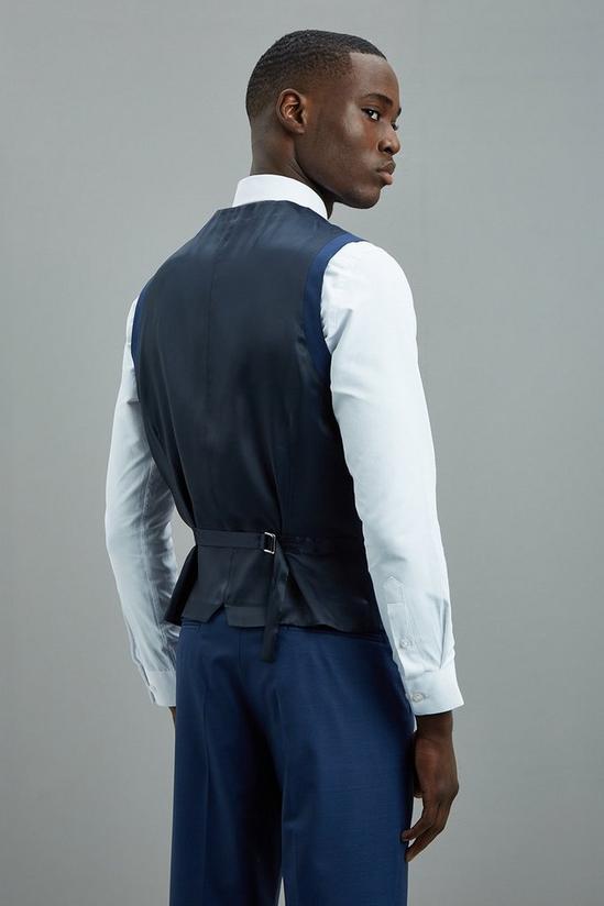 Burton 1904 Tailored Fit Blue Single Breasted Suit Waistcoat 3