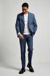 Burton Slim Fit Blue Jaspe Check Suit Trousers thumbnail 1