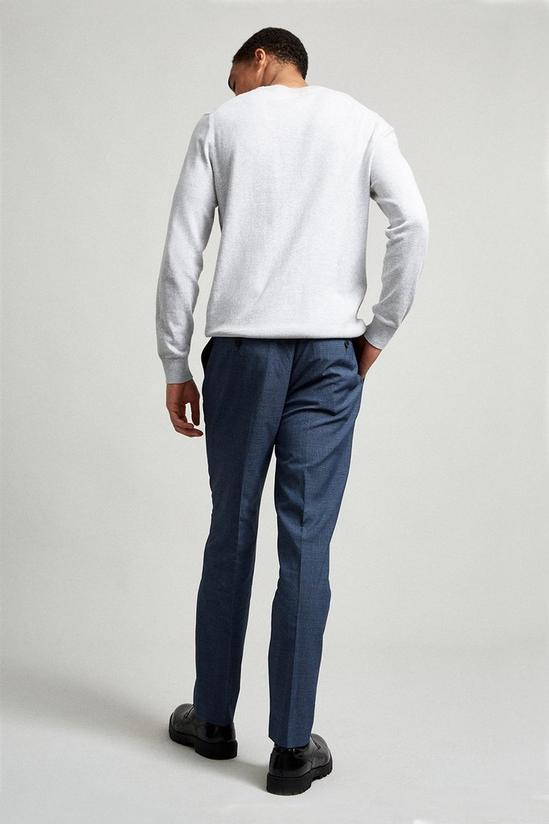 Burton Slim Fit Blue Jaspe Check Suit Trousers 3