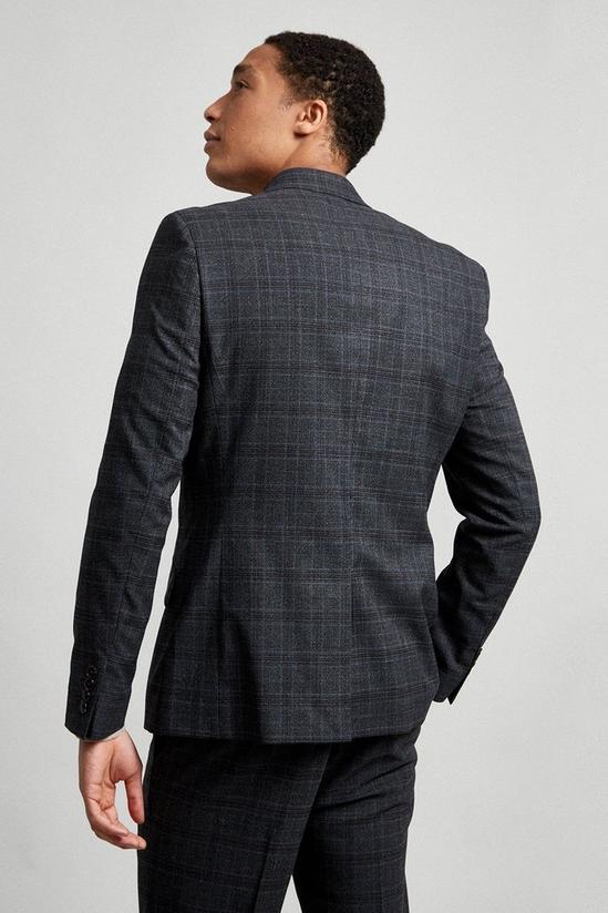 Burton Skinny Grey Highlight Check Suit Jacket 3