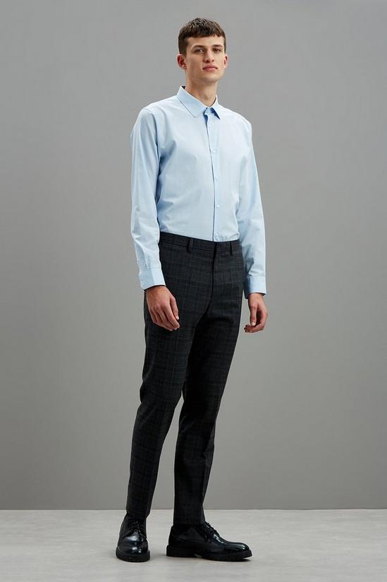 Burton Slim Grey Highlight Check Suit Trousers 1