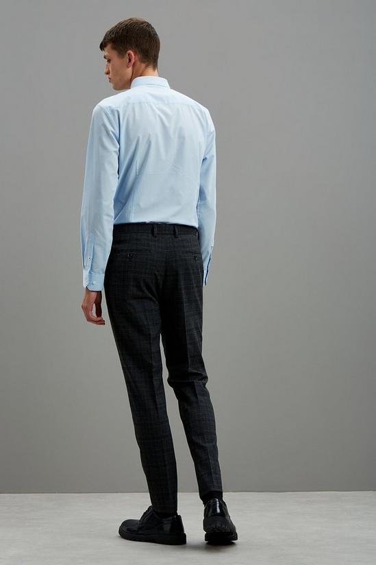 Burton Slim Grey Highlight Check Suit Trousers 3