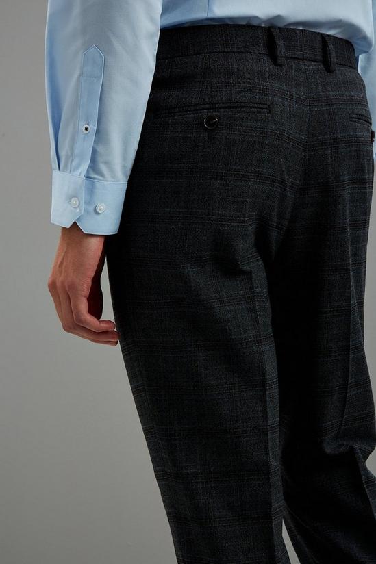 Burton Slim Grey Highlight Check Suit Trousers 4