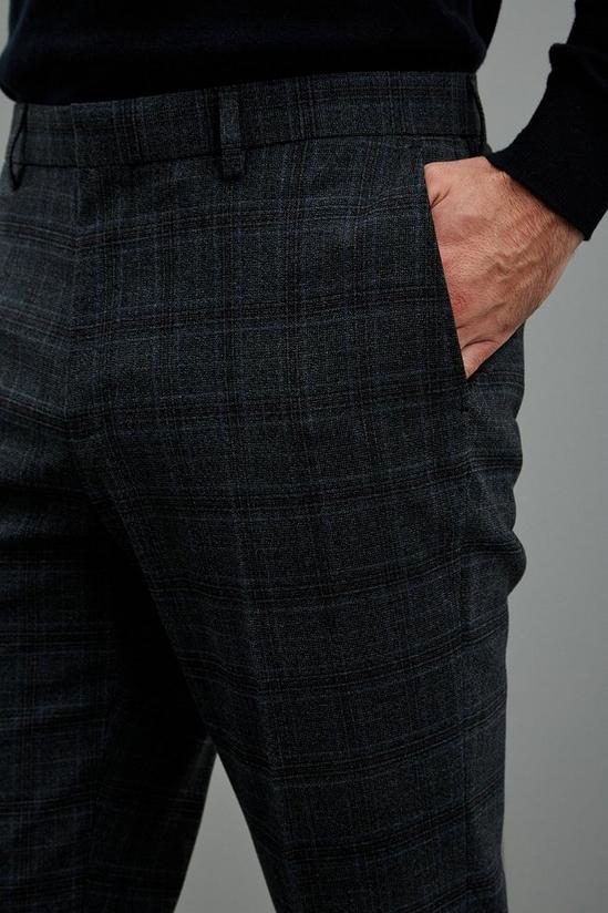 Burton Slim Grey Highlight Check Suit Trousers 5