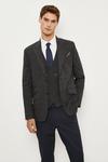 Burton Slim Fit Grey Highlight Check Suit Jacket thumbnail 1