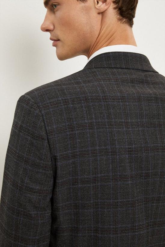 Burton Slim Fit Grey Highlight Check Suit Jacket 5