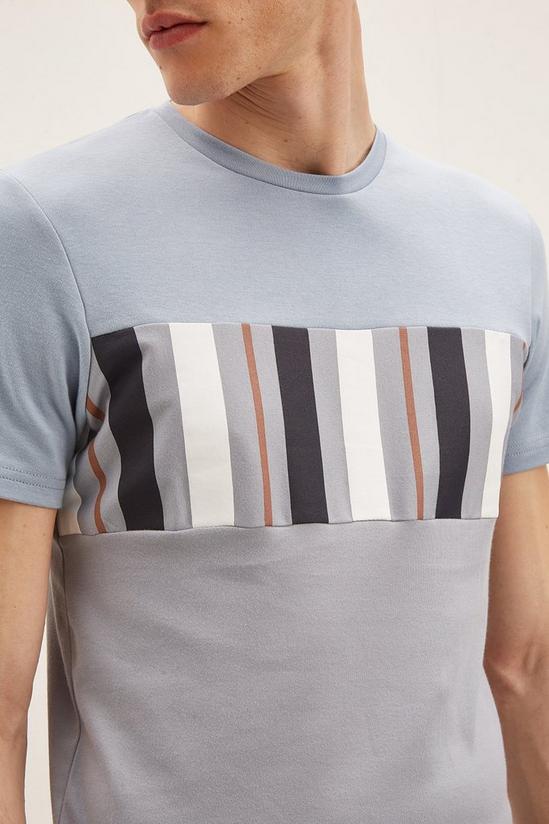 Burton Slim Fit Stripe Colour block T-shirt 4