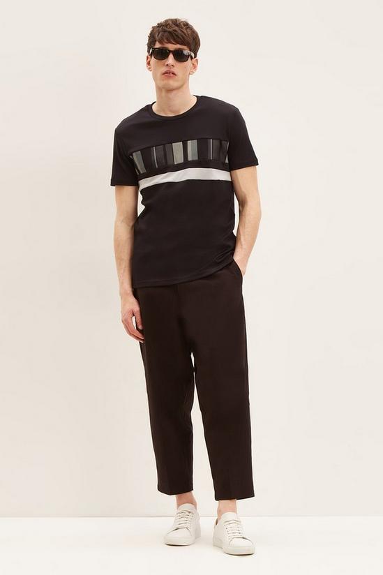 Burton Slim Fit Black Varied Stripe Block T-shirt 2