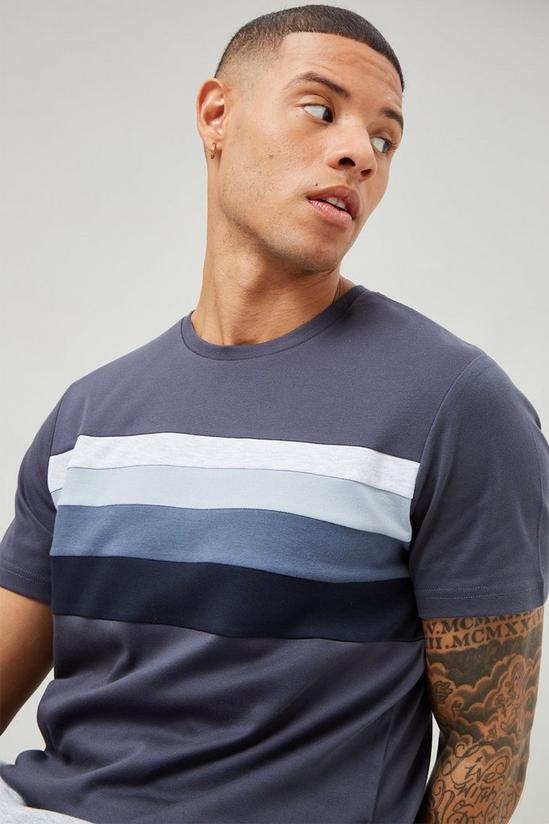 Burton Short Sleeve Slim Gradient Stripe Cut And Sew T-shirt 4
