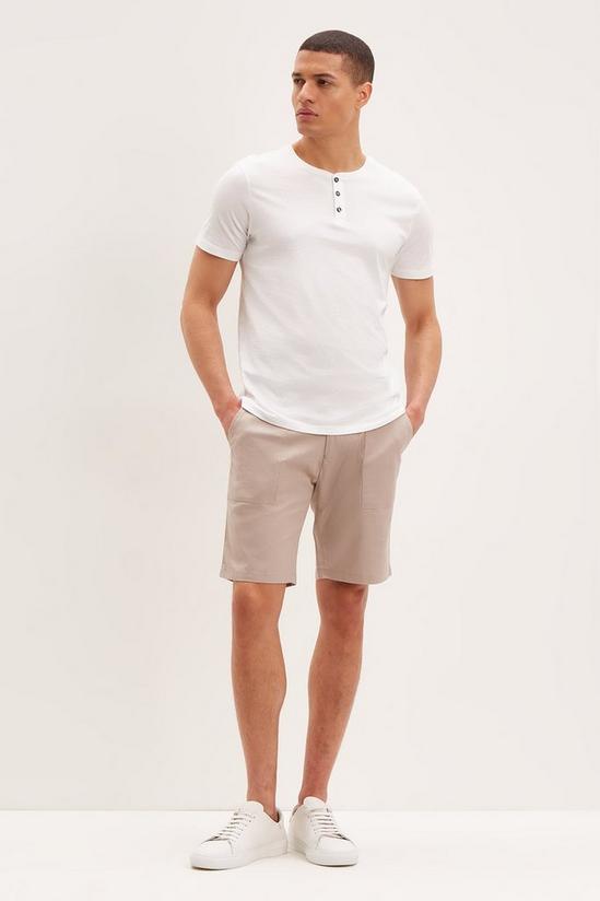 Burton Regular Fit White Short Sleeve Grandad T-Shirt 2