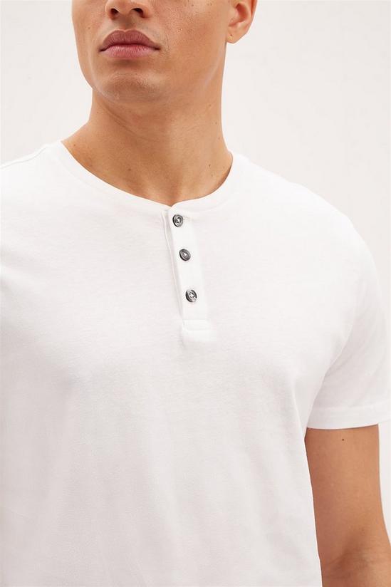 Burton Regular Fit White Short Sleeve Grandad T-Shirt 4