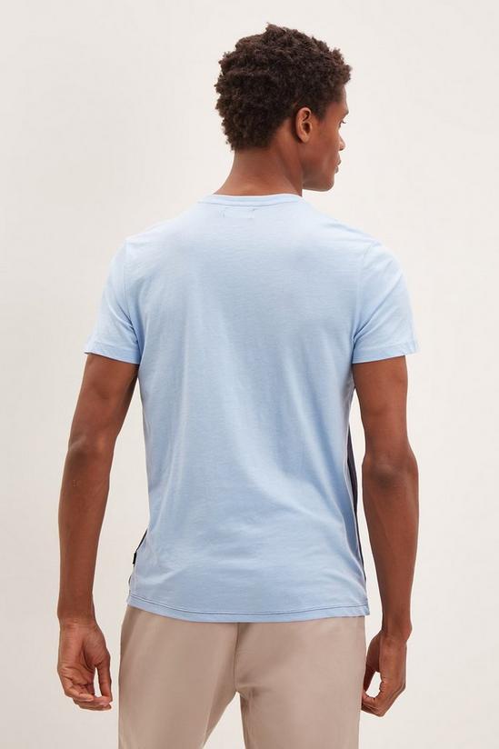 Burton Regular Chambray Blue Short Sleeve Cut & Sew T-shirt 3