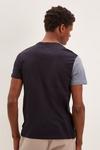 Burton Slim Fit Navy Vertical Cut & Sew T-Shirt thumbnail 3