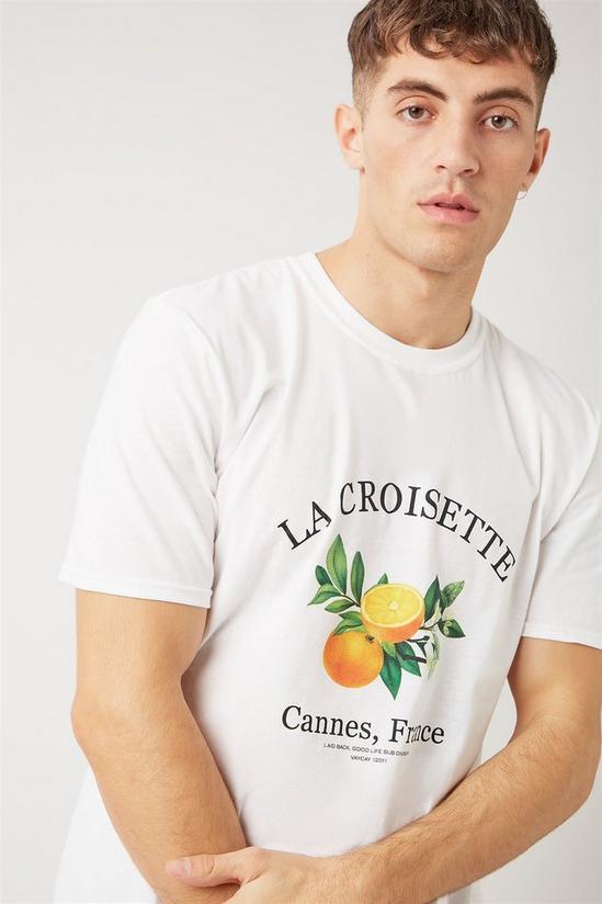 Burton White Relaxed La Croisette Print T-shirt 1