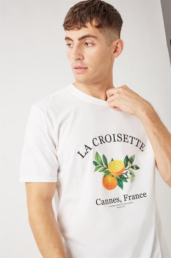 Burton White Relaxed La Croisette Print T-shirt 4