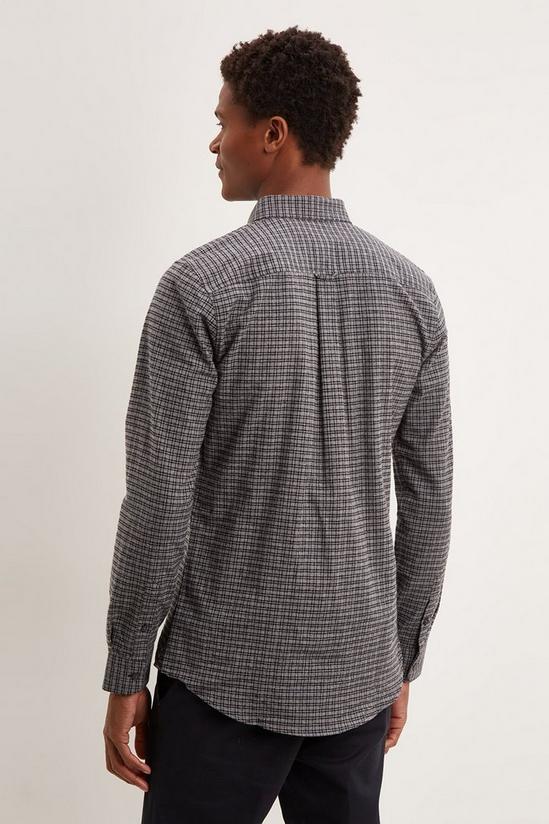 Burton Relaxed Fit Grey Marl Checked Shirt 3