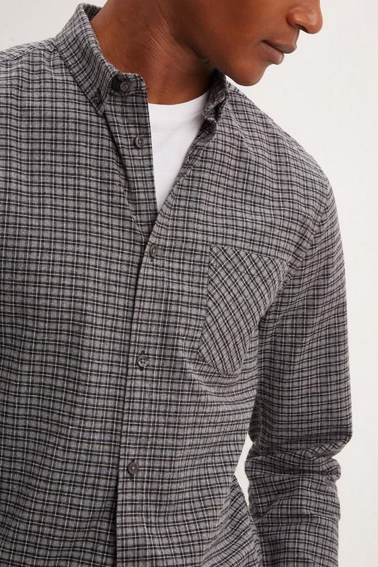 Burton Relaxed Fit Grey Marl Checked Shirt 4